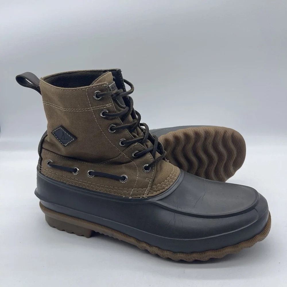 Sperry Decoy STS16417 Men's Size 12  Duck Boots Waterproof Waxed Lace Up Canvas